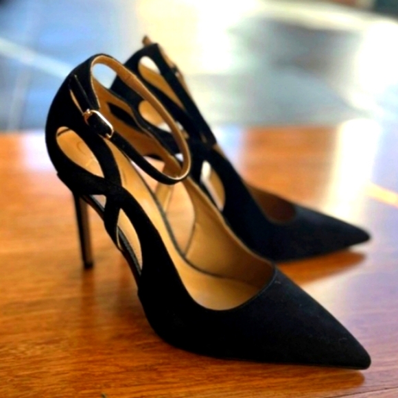 Sam Edelman Adelisa Ankle Strap Stiletto High Heels in Black Suede Size 9.5 - Picture 7 of 8